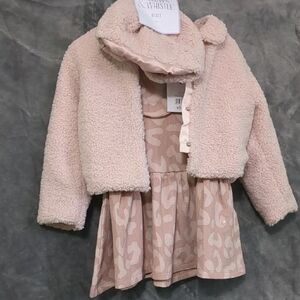 Whistles Kids Pink Teddy Puffer Jacket